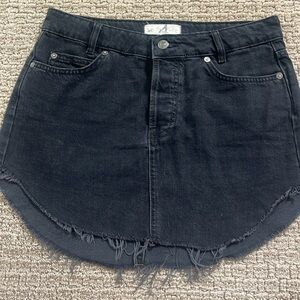 Free People Black Denim Mini Skirt